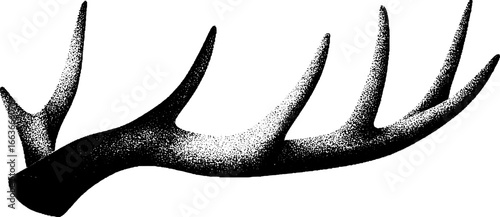 Minimalist deer antler design with stipple dotwork effect for artistic projects