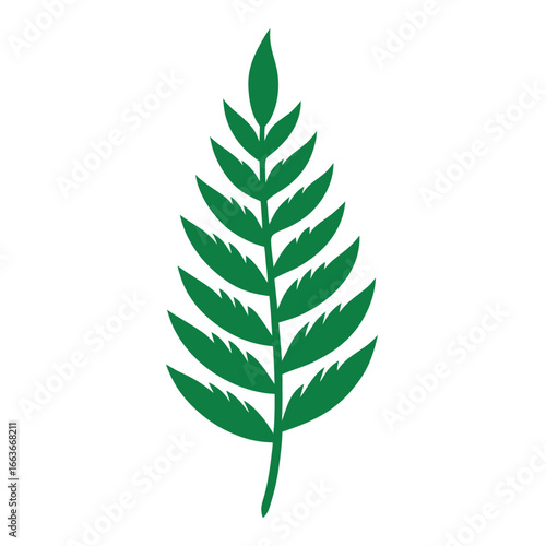 fern leaf eco icon doodle style vector illustration.