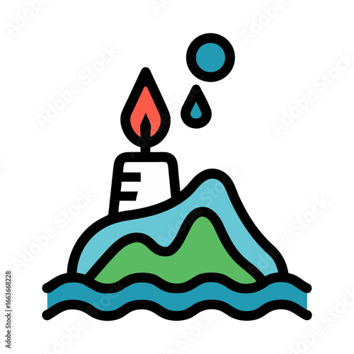geothermal energy eco icon vector art.