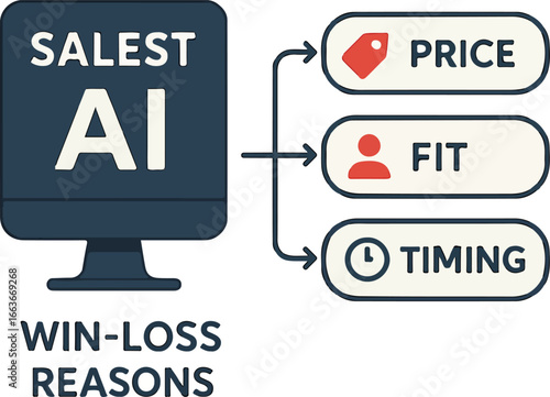Sales AI win-loss reasons tags Illustration
