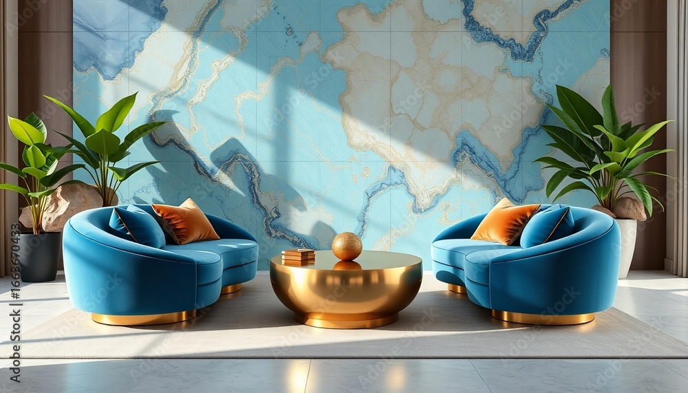 Obraz premium modern living room with flowers