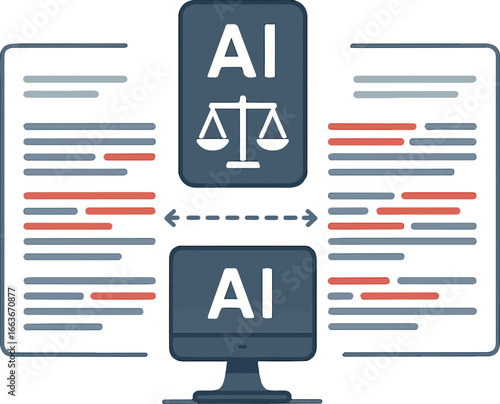 Legal AI redline comparison Illustration.