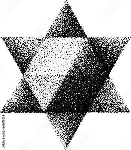 Intricate tiny star illustration with stippling dotwork technique