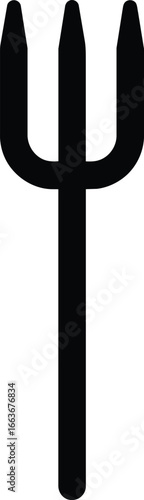 Threepronged black silhouette symbol tridentlike design.