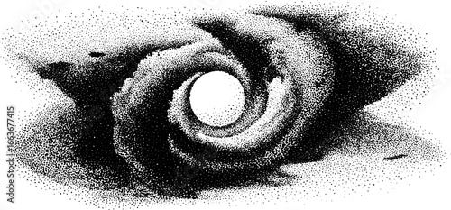 Fractal dream stippling art with dotwork technique for abstract design