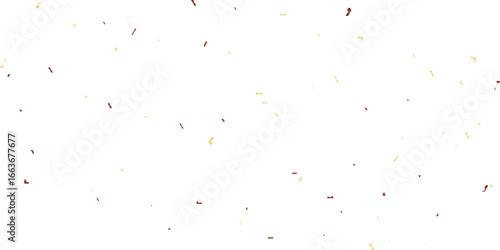 A festive and celebratory abstract background with a multitude of scattered confetti and streamers in red, blue, and gold, creating a playful, dynamic pattern on a clean white background.