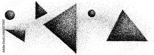 Abstract morphing lines with stipple and dotwork patterns for design projects