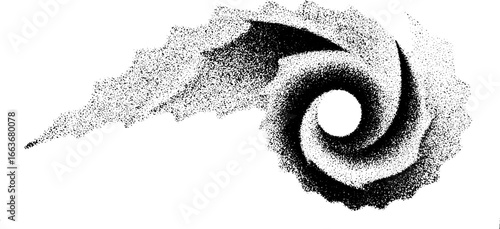 Abstract spiral design with stippling and dotwork technique for art projects