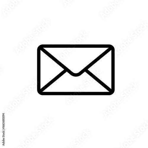 Black Email Icon PNG – Flat Style Mail Symbol for Website, App, Logo, and UI – Isolated on Transparent Background PNG