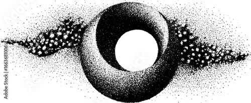 Surreal infinity symbol with stippling and dotwork pattern for creative design