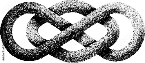 Intricate twisted ribbon design featuring stippling and dotwork techniques for artistic projects