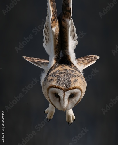 Majestic Barn Owl Close-Up Illustration