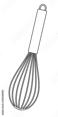 Cooking whisk contour illustration