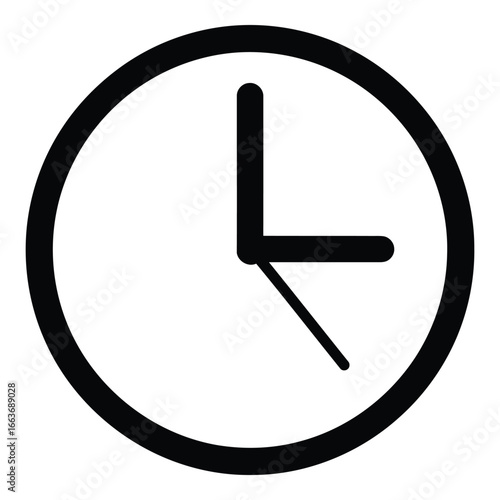 Simple black and white clock face