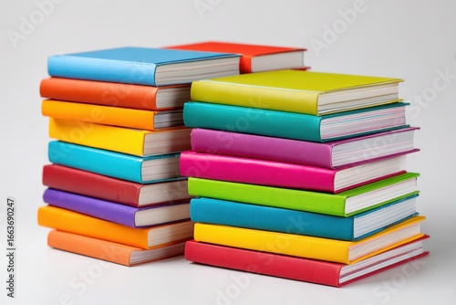 Wallpaper Mural Vibrant Literature Collection: Diverse Textbooks for Education and Learning on a Clean White Surface Torontodigital.ca