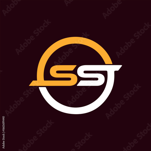 letters st and ss text logo design vector