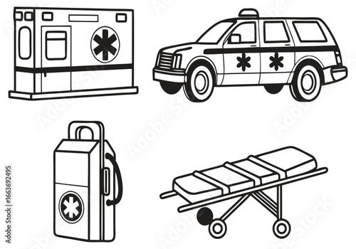 Ambulance vehicle medical equipment stretcher