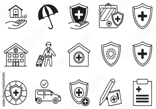 Insurance protection healthcare safety security vector