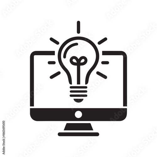 Desktop Monitor with Lightbulb Icon
