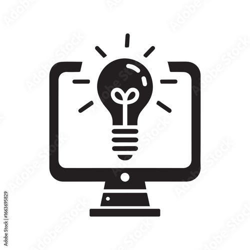 Desktop Monitor with Lightbulb Icon