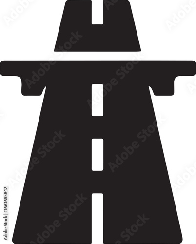 Highway road silhouette vector illustration, transportation and travel design, EPS format ready.