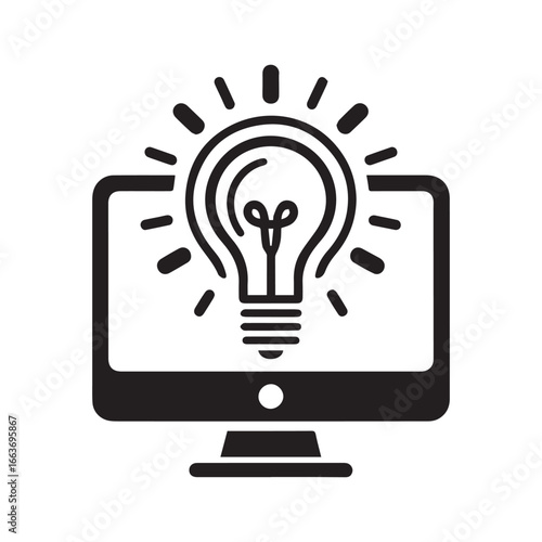 Desktop Monitor with Lightbulb Icon