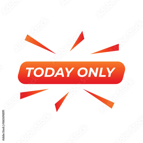 Today Only text badge with unique shapes
