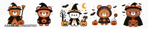 bear vector in Halloween costume