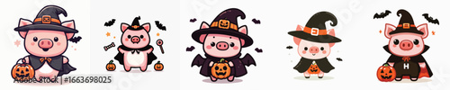 pig vector in Halloween costume