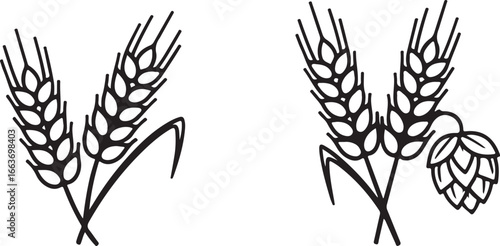 Wheat and Hops for Brewing or Bakery