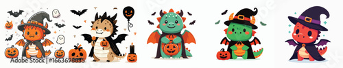 dragon vector in Halloween costume