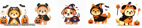 dog vector in Halloween costume