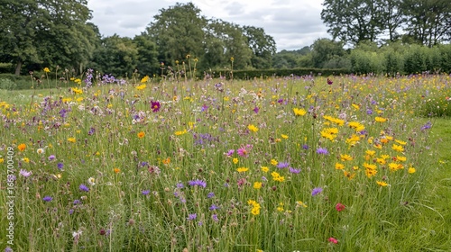Vibrant Wildflower Meadow Summer Bloom Landscape
