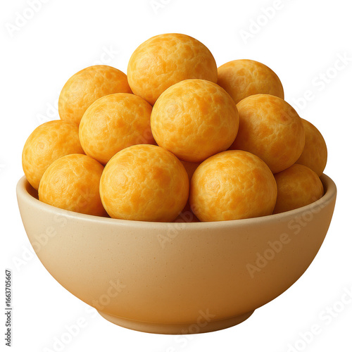 Sweet potato balls in bowl dessert food isolated illustration on transparent background