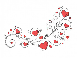 Romantic Heart Vine Design Element for Valentines Day