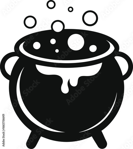 Halloween Brew Cauldron Bubbling with Mystical Concoction for Spooky Festivities and Witchcraft Celebrations