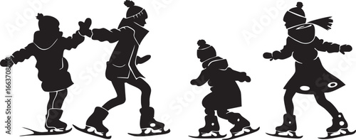 Silhouette of dancing girls