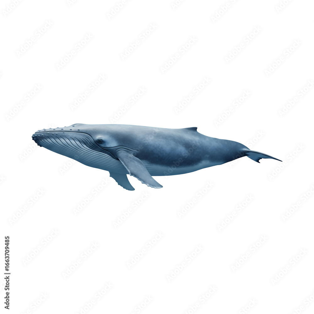 Naklejka premium Underwater Whale Transparent Background PNG