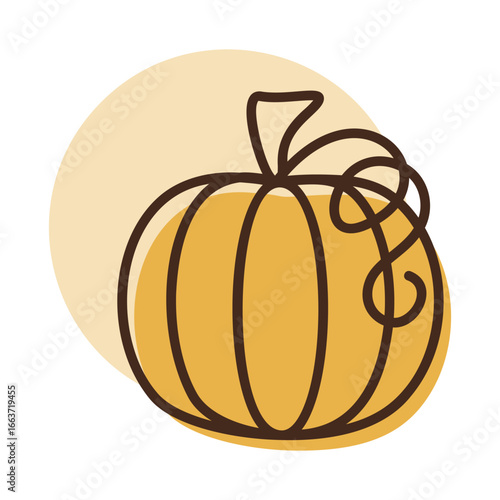 Autumn Harvest Pumpkin Vector icon