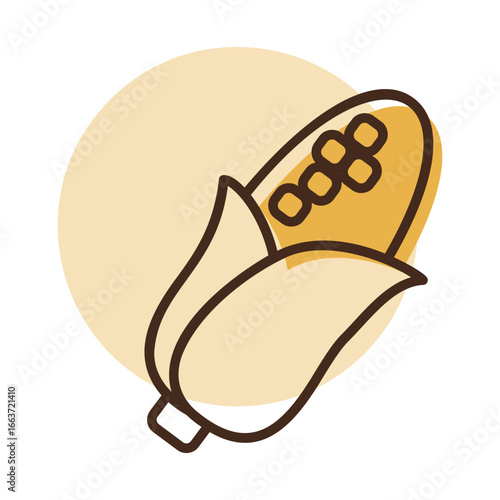 Simple Corn Cob Vegetable Outline Icon