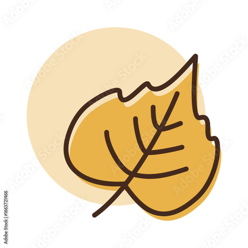 Simple Poplar Leaves Line Art Icon