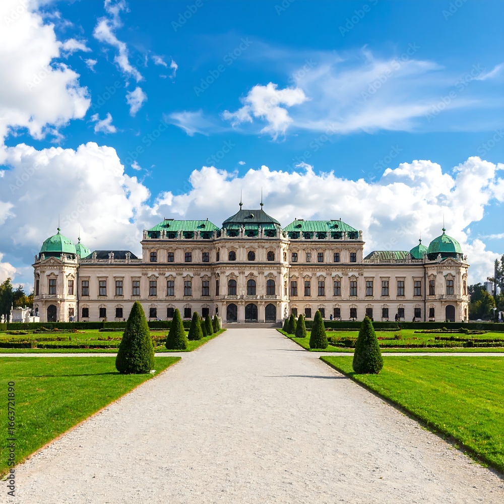 Fototapeta premium European palace on a sunny day