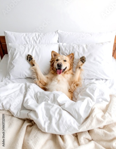 Wallpaper Mural Dog sleeping in bed Torontodigital.ca