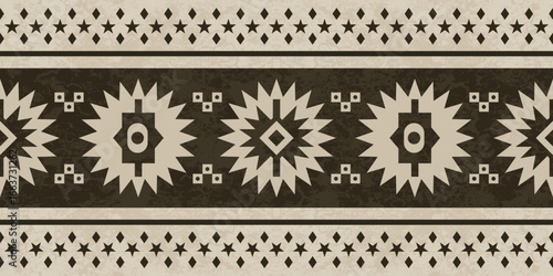 Navajo tribal vector seamless pattern. Native American ornament. Ethnic South Western decor style. Boho geometric ornament. Vector seamless pattern. Mexican blanket, rug. Woven carpet illustration
