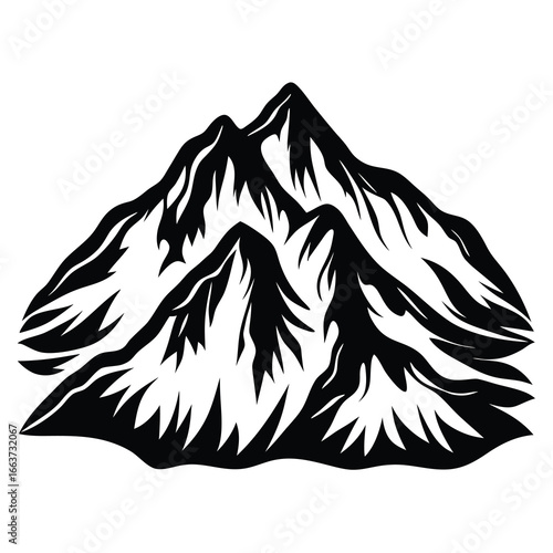 A silhouette of majestic mountains showcasing the grandeur of nature's peaks
