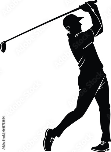 golfer silhouette, golf player vector, golf swing silhouette, golf clipart