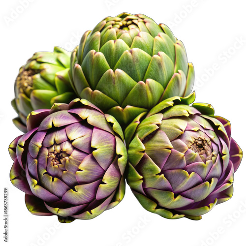 artichoke on green background