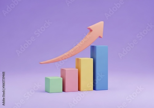 Free Download Minimalist Bar Chart with Upward Trending Arrow Symbolizing Growth and Success in Business - GFXLoad