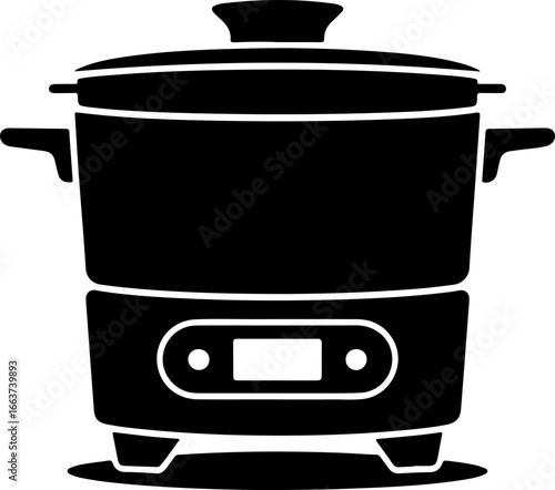 Precision Sous Vide Cooker A Black Silhouette Vector for Culinary Precision