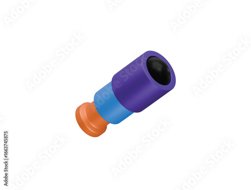 monocular icon 3d illustration render